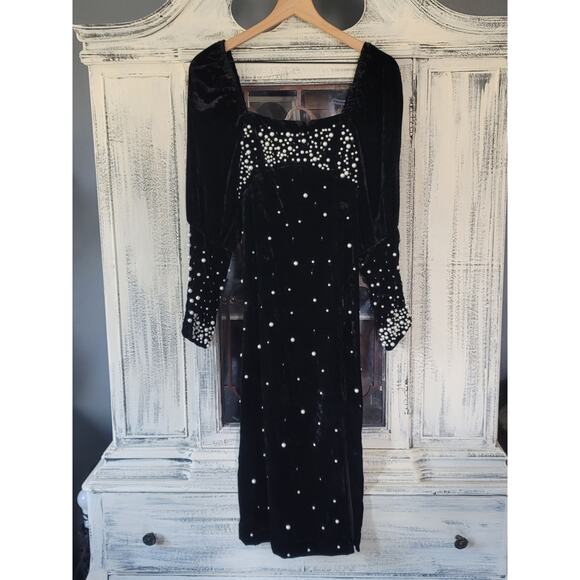 Anthropologie Maeve Embellished Velvet Dress - New - Size XXS - Picture 7 of 7